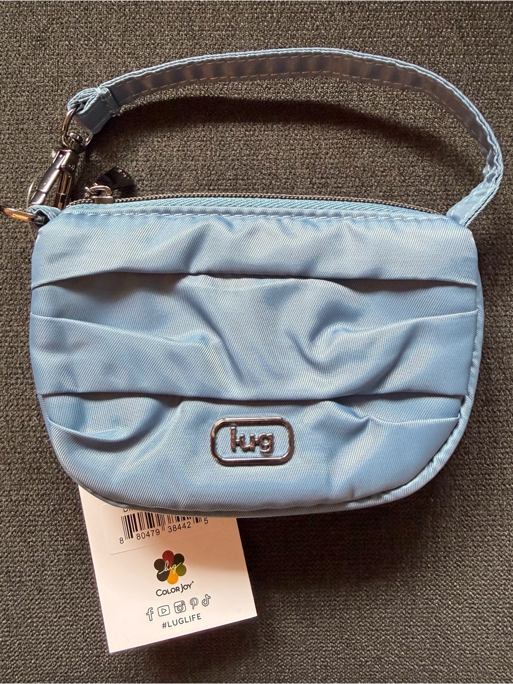 Lug Disco Pleated Pouch Mini Bag RFID Purse – Denim Drift Blue
